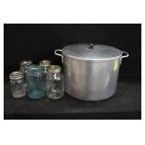 16 1/2 qt. Stainless Soup Pot & Canning Jars