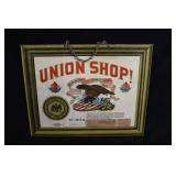 Vintage Barbershop Union Shop Advertising Sign