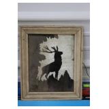 Aluminum Foil Stag Framed Silhouette