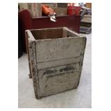 Primitive Burlington, IA Wood Milk Crate
