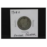 1908 O Silver Barber Quarter