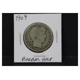 1909 Silver Barber Half Dollar
