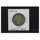 1907S Silver Barber Half Dollar