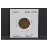 1864 Bronze Indian Head Penny