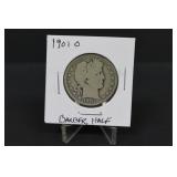 1901 O Silver Barber Half Dollar