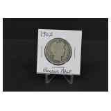 1902 Silver Barber Half Dollar