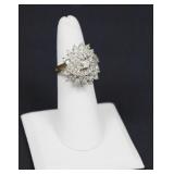 14K Gold w/ Diamonds Cluster Ring