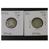 1821 & 1823/2 Bust Type Dimes