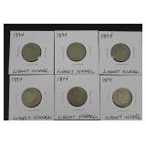 1894 Liberty Head V Nickels