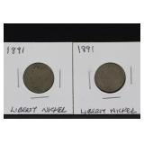 1891 Liberty V Nickels
