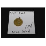 1.42 Grams Gold Love Token