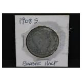 1908S Silver Barber Half Dollar