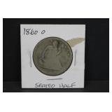 1860  O Silver Seated Half Dollar