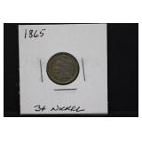 1865 3 Cent Nickel Coin