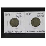 1883 Liberty Head V Nickels