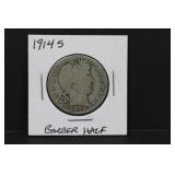 1914S Silver Barber Half Dollar