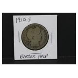 1910S Silver Barber Half Dollar