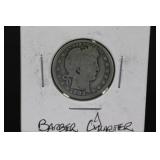 1902 Silver Barber Quarter