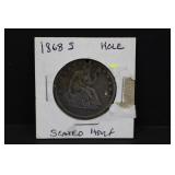 1868S Silver Seated Half Dollar