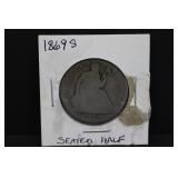 1869S Silver Seated Half Dollar
