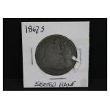 1867S Silver Seated Half Dollar