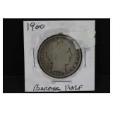 1900 Silver Barber Half Dollar