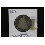 1876 Silver Seated Half Dollar