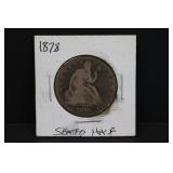 1878 Silver Seater Half Dollar