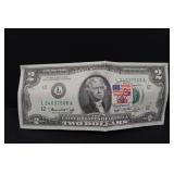 1976 $2 w/ First Day Issue Stamp