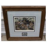 1986 Quail Research Stamp & Print by David Maass