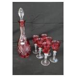 Vintage Ruby Gorham Sherry & Decanter Set