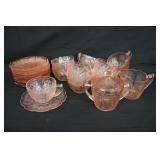 Pink Depression Glass "Cherry Blosom"
