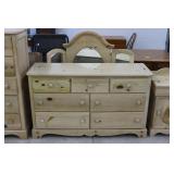 Natural Pine Dresser, Tri fold Mirror