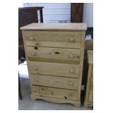 Natural Pine 5 Drawer Chest