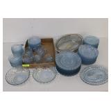 Anchor Hocking Bubble Blue Depression Set