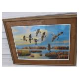 Canada Geese Over Pond by C.E. Pearson