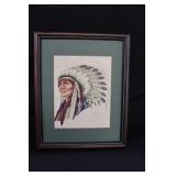 Framed Native American Crosstich