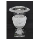 12" Shannon Frosted Glass Crystal Urn