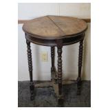 Round Antique Walnut Parlor Table