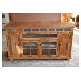 Modern Solid Oak Entertainment Center