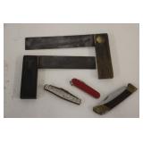 Pocket Knives & Brass Squares