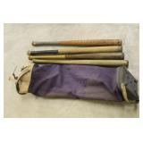 Vintage Canvas Baseball Bag & Softball  Bats