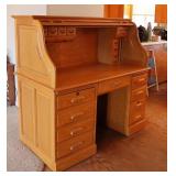 Solid Oak Roll Top Desk