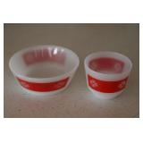 Vintage Federal Milk glass Custard Cup & Bowl