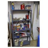 Metal Shelf & Contents