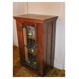 Vintage Leaded Glass Colonnade Cabinet