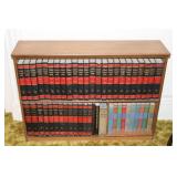 Oak Bookcase w/Encyclopedias