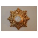 MCM Allyne Gold Sunburst Wall Clock