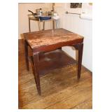 Oak Swivel Top Side Table