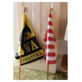 American & IA Hawkeye Porch Flags